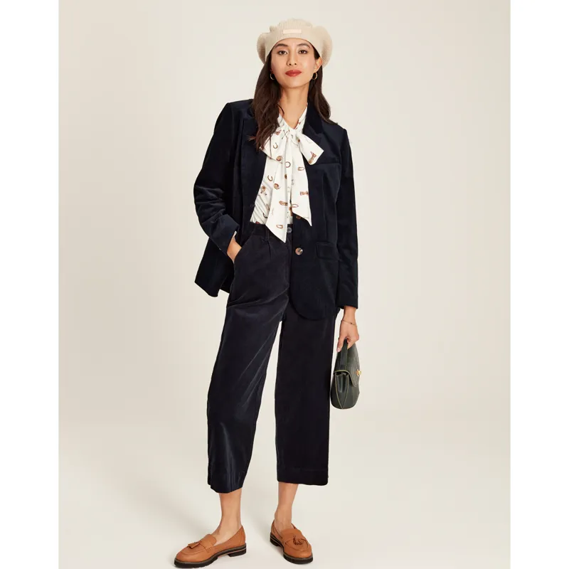 Joules Ladies Everly Tie Neck Blouse - Equestrian Print-4